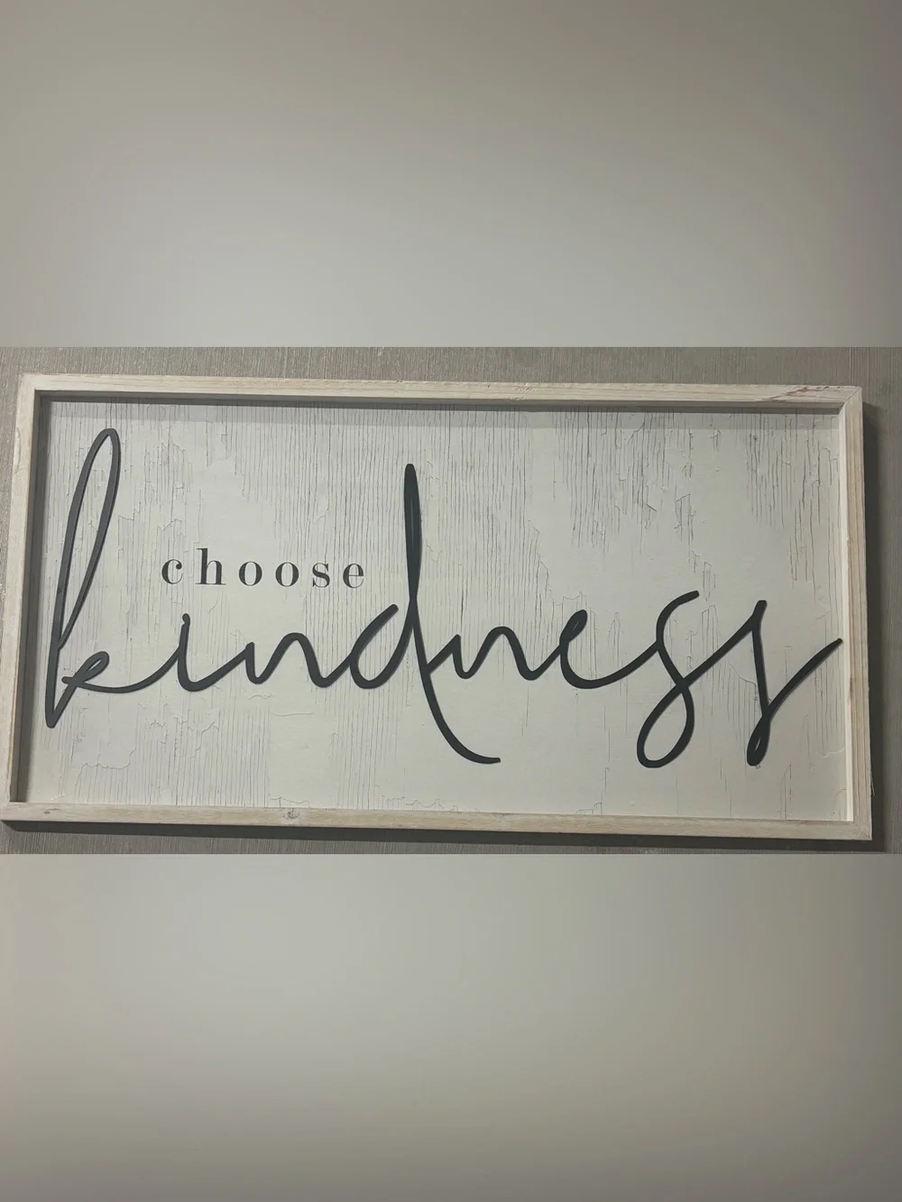 Framed Wall “Choose Kindness”  Art in Black & White 30x16”